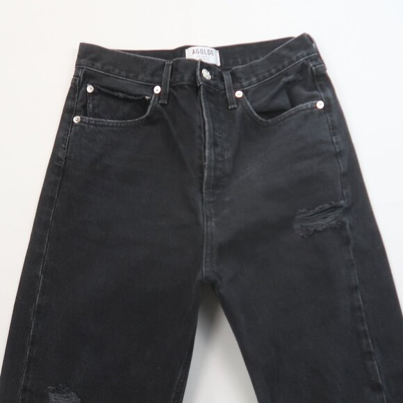 Agolde 90's Mid Rise Loose Fit Jeans in Black Size 26 - Picture 6 of 12